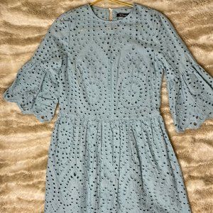 Simpee Light Blue Eyelet Dress